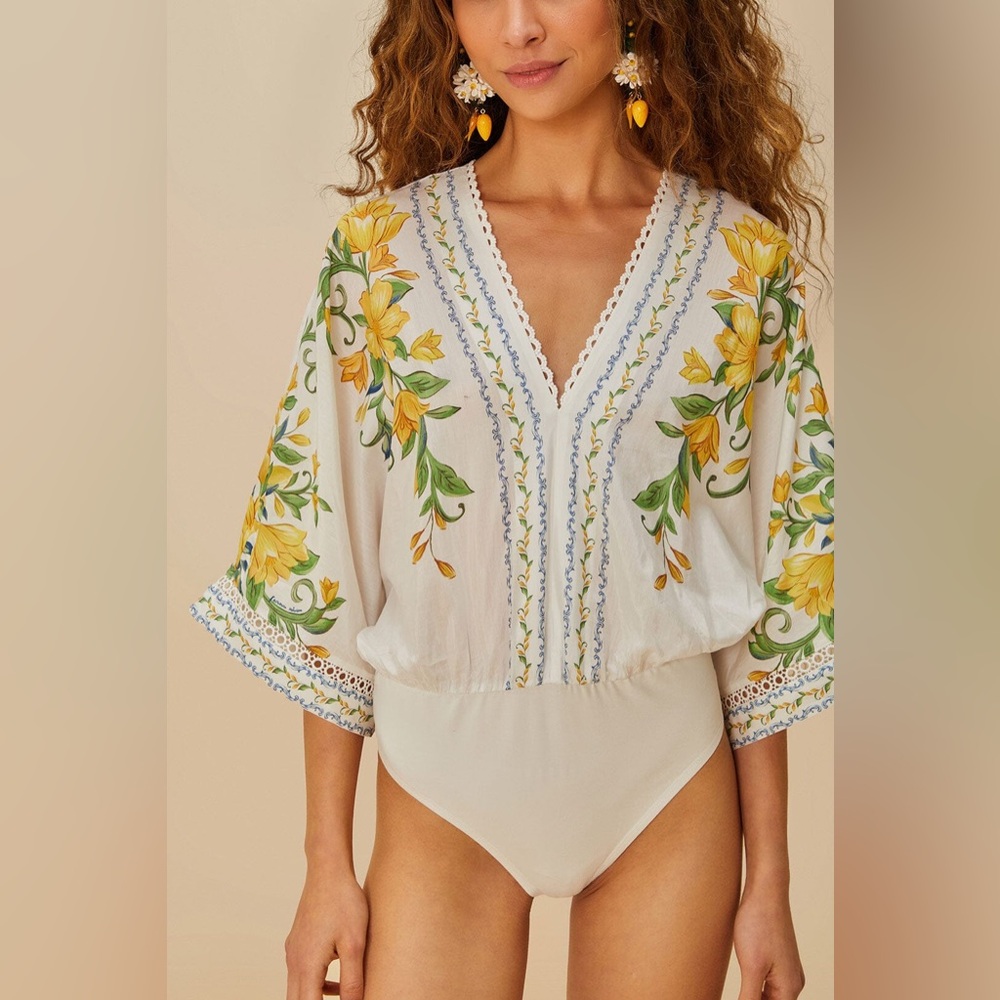 Farm Rio Off-White Sicily Bodysuit - Picture 3 of 5